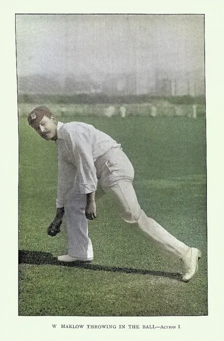 Framed Print : History of Cricket, Fielder throwing the ball, W. Marlow, 19th Century vintage photograph Framed Print : History of Cricket, Fielder throwing the ball, W. Marlow, 19th Century vintage photograph