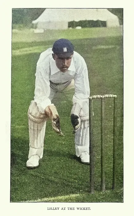 Framed Print : History of Cricket, Wicketkeeper at the wicket, 19th Century vintage photograph, Victorian sports, Arthur Frederick Augustus Lilley Framed Print : History of Cricket, Wicketkeeper at the wicket, 19th Century vintage photograph, Victorian sports, Arthur Frederick Augustus Lilley