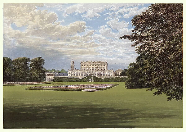 History English Architecture, Italianate mansion, Cliveden House, Buckinghamshire, 19th Century Landscape Art