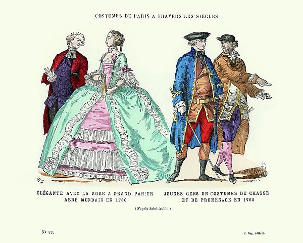 History of Fashion, French men and woman from 1760