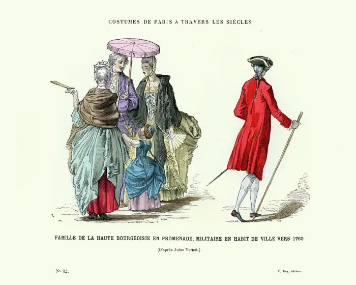Framed Print : History of Fashion, French upper class family 1760 Framed Print : History of Fashion, French upper class family 1760