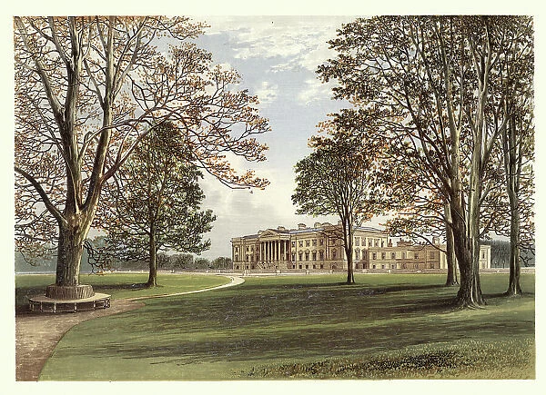 History Scottish Architecture, Palladian stately home, Hamilton Palace, Lanarkshire, Scotland, 19th Century Landscape Art