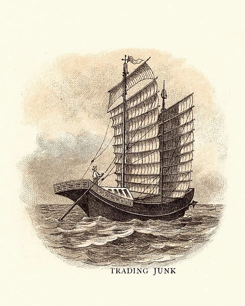 History of Ships - Trading Junk, 19th Century