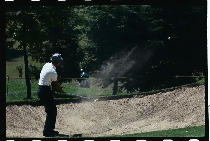 Framed Print : Hitting From the Sand Trap