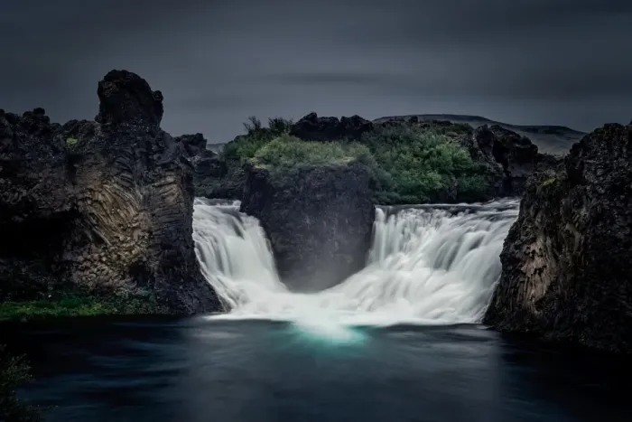 Framed Print : Hjalparfoss Waterfall, Iceland Framed Print : Hjalparfoss Waterfall, Iceland