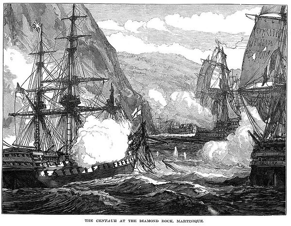 HMS Centaur at Diamond Rock Martinique