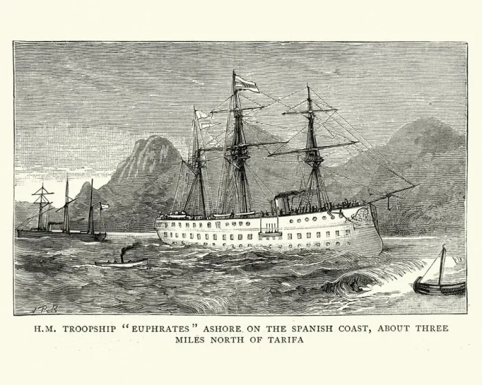Framed Print : HMS Euphrates Royal Navy Troopship, 1884
