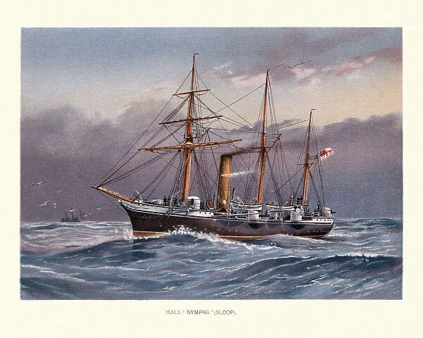 HMS Nymphe, Victorian era Royal Navy warship 19th Century, composite screw sloop