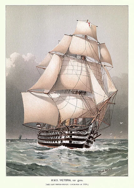 HMS Victoria was the last British wooden first-rate three-decked ship of the line, Royal Navy warship