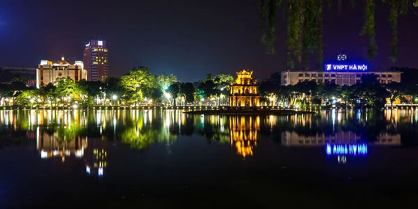 Hoan Kiem Lake, Night, Old Quarter Hanoi, Vietnam