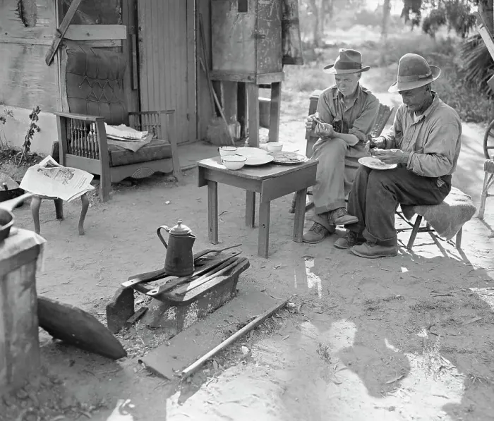 Framed Print : Two Hoboes Sharing a Lunch Framed Print : Two Hoboes Sharing a Lunch