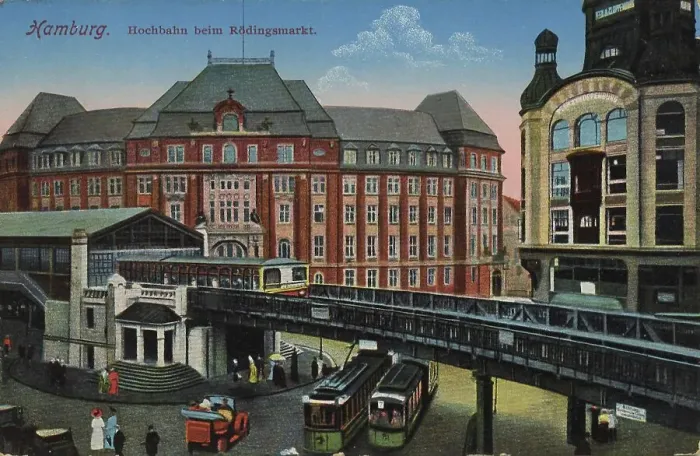 Framed Print : Hochbahn beim Roedlingsmarkt, Hamburg, Germany, postcard with text, view around ca 1910, historical, digital reproduction of a historical postcard, public domain, from that time, exact date unknown Framed Print : Hochbahn beim Roedlingsmarkt, Hamburg, Germany, postcard with text, view around ca 1910, historical, digital reproduction of a historical postcard, public domain, from that time, exact date unknown