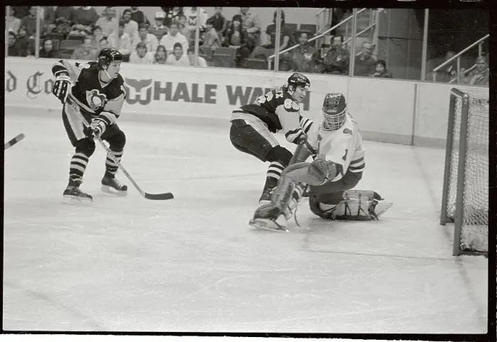 Framed Print : Hockey Action at The Net Framed Print : Hockey Action at The Net