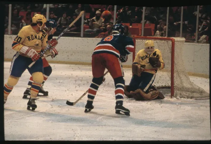 Framed Print : Hockey Action with Valerian Netedu and Neal Broten Framed Print : Hockey Action with Valerian Netedu and Neal Broten