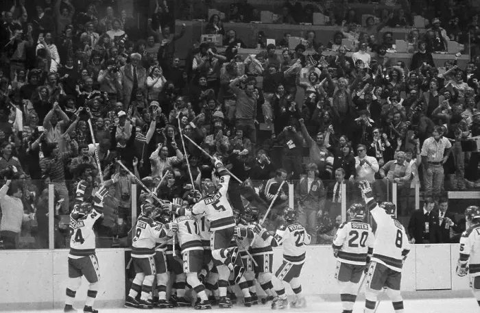 Framed Print : Hockey Players Celebrating Victory Framed Print : Hockey Players Celebrating Victory