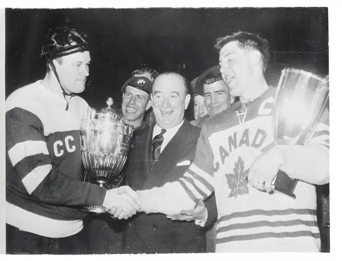 Framed Print : Hockey Players Congratulating Each Other Framed Print : Hockey Players Congratulating Each Other