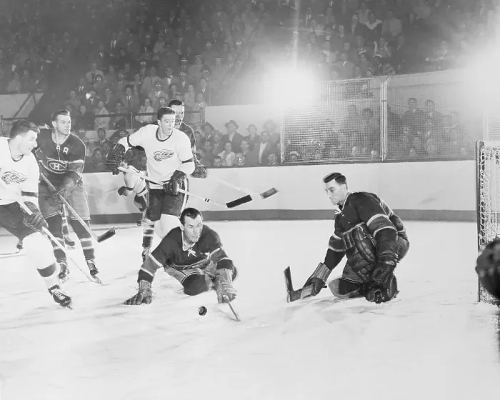 Framed Print : Hockey Players Fighting for Puck Possession Framed Print : Hockey Players Fighting for Puck Possession