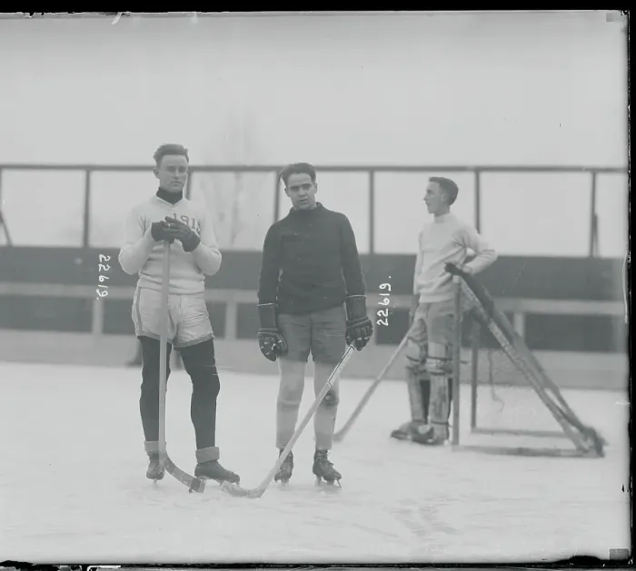 Framed Print : Hockey Players Posing On The Rink Framed Print : Hockey Players Posing On The Rink