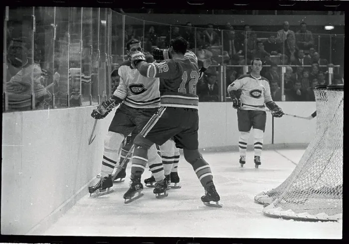 Framed Print : Hockey Players in Scuffle Framed Print : Hockey Players in Scuffle