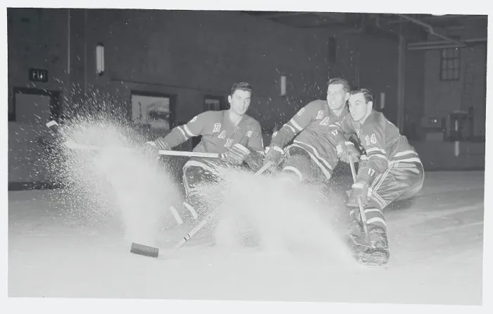 Framed Print : Hockey Players Spraying Ice Framed Print : Hockey Players Spraying Ice