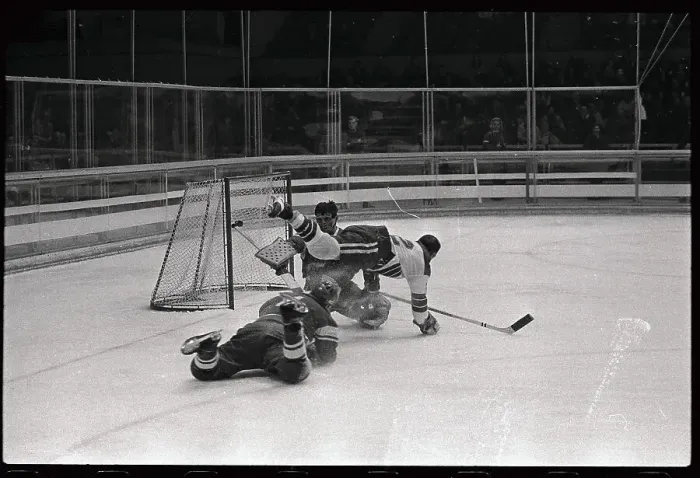 Framed Print : Hockey Players Tumbling over Each Other Framed Print : Hockey Players Tumbling over Each Other