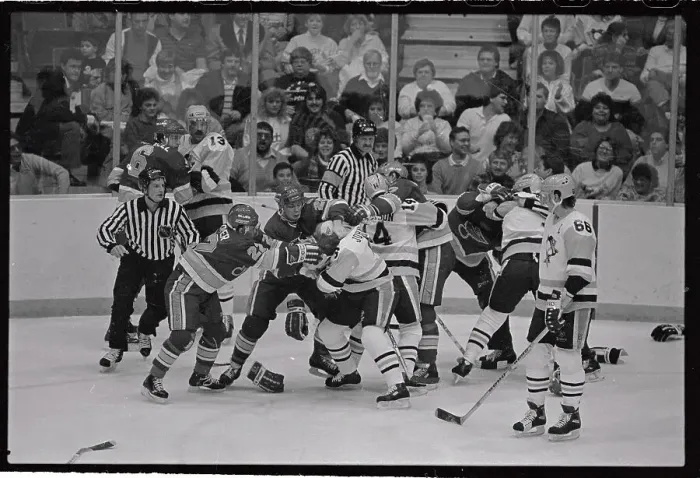 Framed Print : Hockey Players in Turmoil on The Ice Framed Print : Hockey Players in Turmoil on The Ice