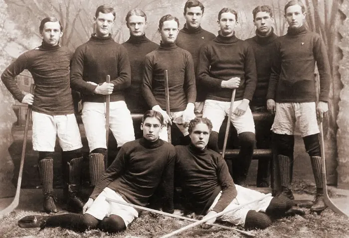 Framed Print : Hockey Team Posing Together Framed Print : Hockey Team Posing Together