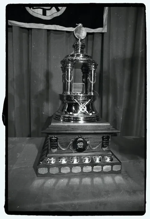 Framed Print : Hockey Trophy Standing on Table Framed Print : Hockey Trophy Standing on Table