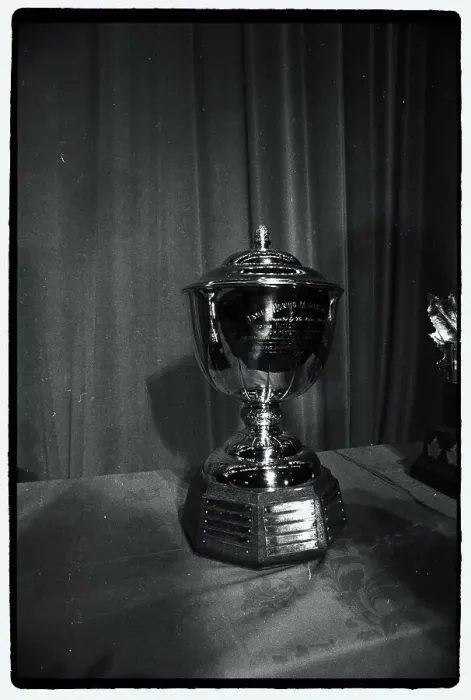 Framed Print : Hockey Trophy Standing on Table Framed Print : Hockey Trophy Standing on Table