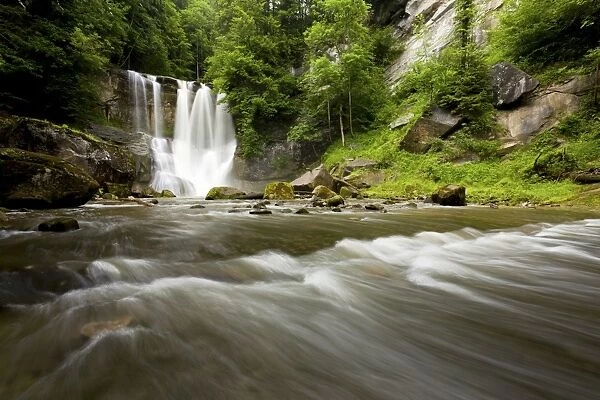Hoechfall waterfall in the Appenzell region near Teufen, Switzerland, Europe