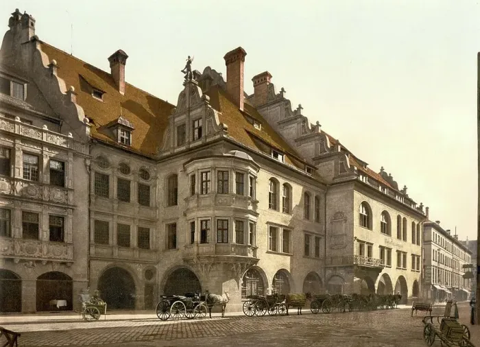 Framed Print : The Hofbraeuhaus in Munich, Bavaria, Germany, Historical, Photochrome print from the 1890s Framed Print : The Hofbraeuhaus in Munich, Bavaria, Germany, Historical, Photochrome print from the 1890s