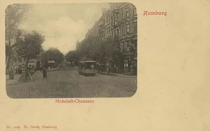 Framed Print : Hoheluft-Chaussee, Hamburg, Germany, postcard with text, view around ca 1910, historical, digital reproduction of a historical postcard, public domain, from that time, exact date unknown Framed Print : Hoheluft-Chaussee, Hamburg, Germany, postcard with text, view around ca 1910, historical, digital reproduction of a historical postcard, public domain, from that time, exact date unknown