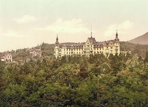 Hohenhonnef Sanatorium on the Rhine, North Rhine-Westphalia, Germany, Historic, Photochrome print from the 1890s