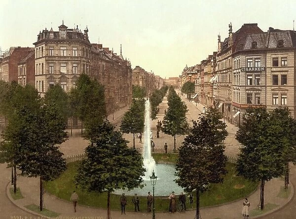 The Hohenstaufenring in Cologne, North Rhine-Westphalia, Germany, Historical, Photochrome print from the 1890s