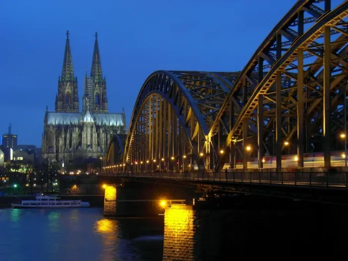 Framed Print : Hohenzollern bridge over Rhine river and Cologne cathedral, Germany Framed Print : Hohenzollern bridge over Rhine river and Cologne cathedral, Germany