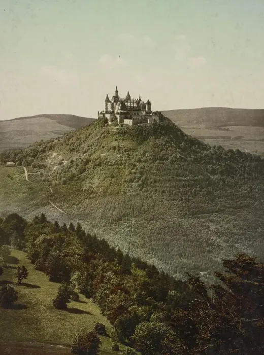 Framed Print : Hohenzollern Castle in Baden-Wuerttemberg, Germany, Historical, photochrome print from the 1890s Framed Print : Hohenzollern Castle in Baden-Wuerttemberg, Germany, Historical, photochrome print from the 1890s