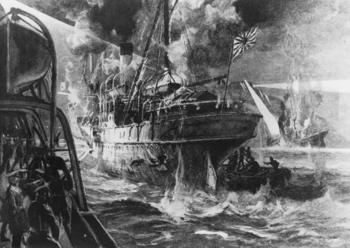 Framed Print : Hokoku Maru Sinks Framed Print : Hokoku Maru Sinks
