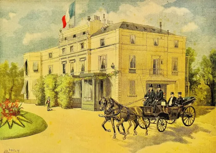 Framed Print : Holidays on the Elysee, Paris, President and family leaving the house Framed Print : Holidays on the Elysee, Paris, President and family leaving the house