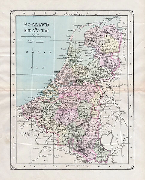 Holland and Belgium map 1894