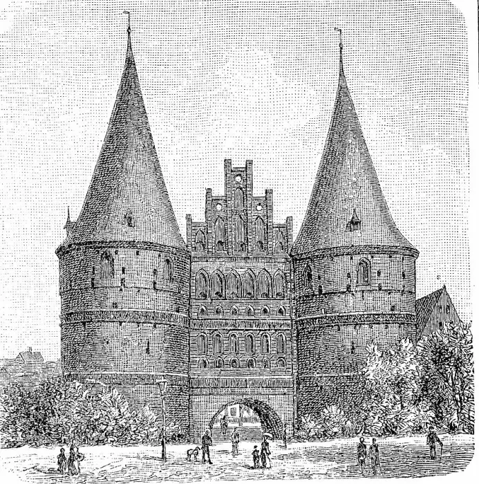 Framed Print : Holstein Gate, Holsteiner Tor c. 1880, Luebeck, Germany, digitally restored reproduction of a 19th century original, exact original date unknown Framed Print : Holstein Gate, Holsteiner Tor c. 1880, Luebeck, Germany, digitally restored reproduction of a 19th century original, exact original date unknown