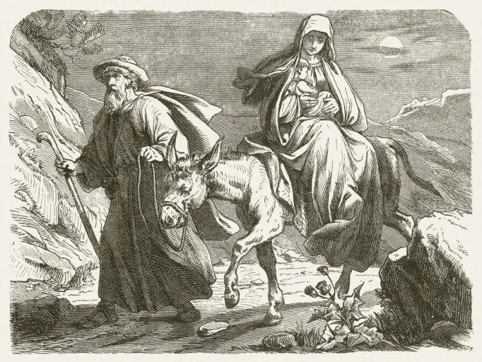 Framed Print : The Holy Family on the Flight into Egypt, published 1877 Framed Print : The Holy Family on the Flight into Egypt, published 1877