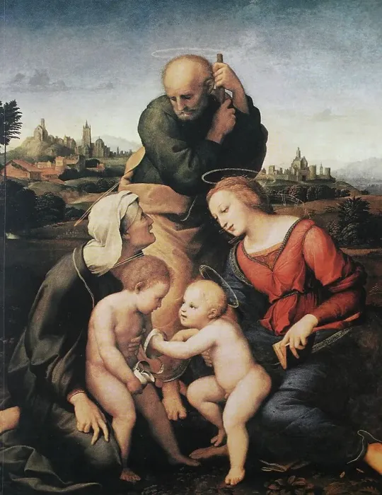 Framed Print : The Holy Family from the House of Canigiani. by Raffaello Sanzio da Urbino, also Raffael da Urbino, Raffaello Santi, Raffaello Sanzio, Raphael, Italian painter, Italy, digitally restored reproduction of a work of art (public domain) from c. 1500 Framed Print : The Holy Family from the House of Canigiani. by Raffaello Sanzio da Urbino, also Raffael da Urbino, Raffaello Santi, Raffaello Sanzio, Raphael, Italian painter, Italy, digitally restored reproduction of a work of art (public domain) from c. 1500