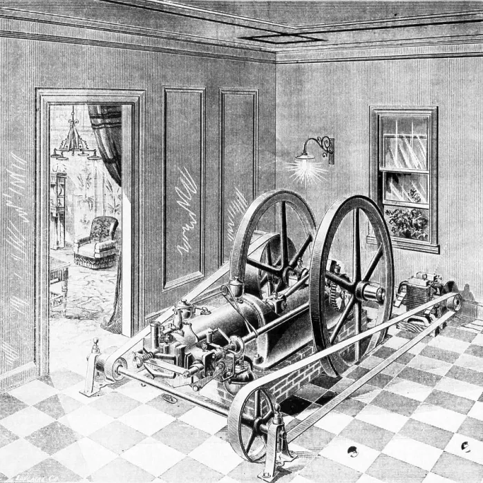 Framed Print : Home Electric Generator - Illus Framed Print : Home Electric Generator - Illus