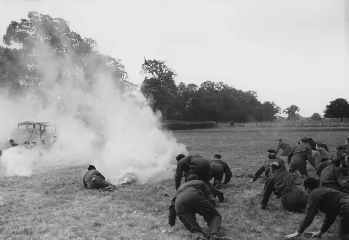 Framed Print : Home Guard Training With Smoke Bombs Framed Print : Home Guard Training With Smoke Bombs