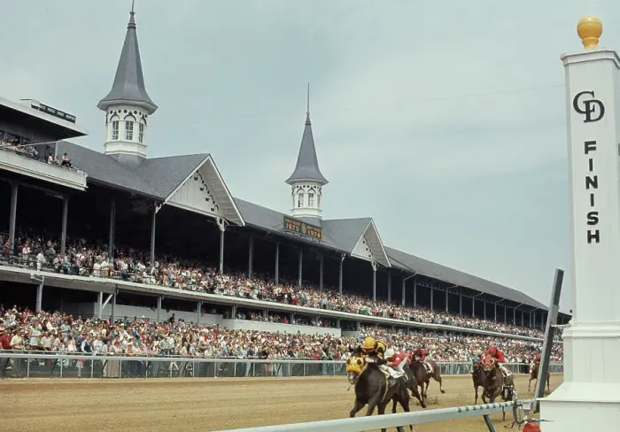 Framed Print : Home Stretch Run At Kentucky Derby Framed Print : Home Stretch Run At Kentucky Derby