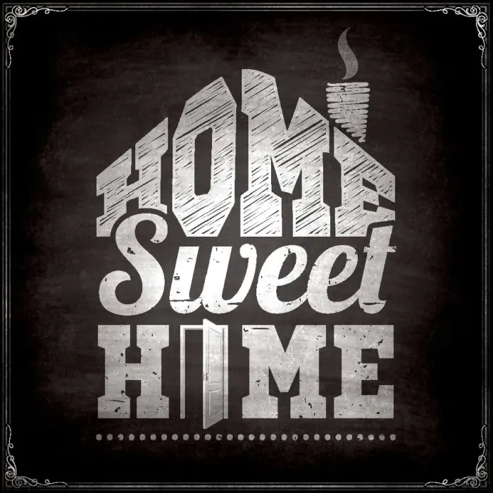 Framed Print : Home sweet home - Chalkboard Background Framed Print : Home sweet home - Chalkboard Background