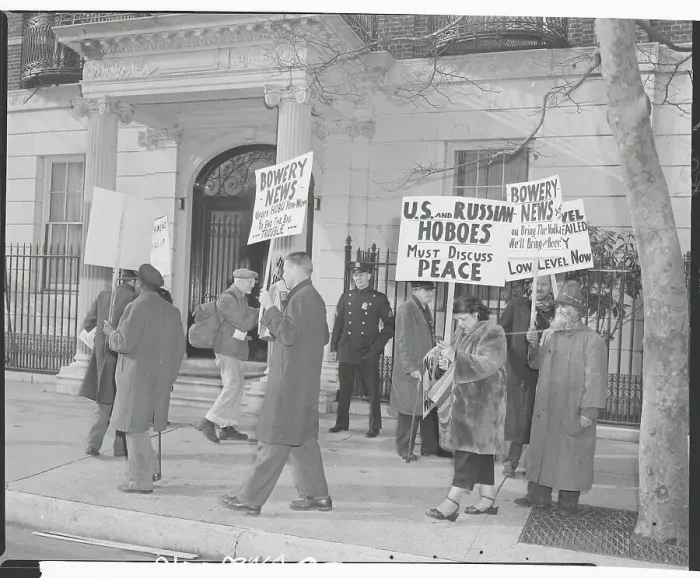 Framed Print : Homeless People Picketing Framed Print : Homeless People Picketing