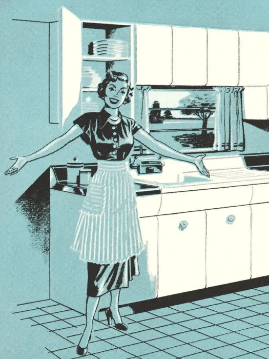 Framed Print : Homemaker in the Kitchen Framed Print : Homemaker in the Kitchen