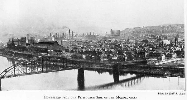 Homestead. A Photograph of Homestead from the Pittsburgh side of the Monongahela