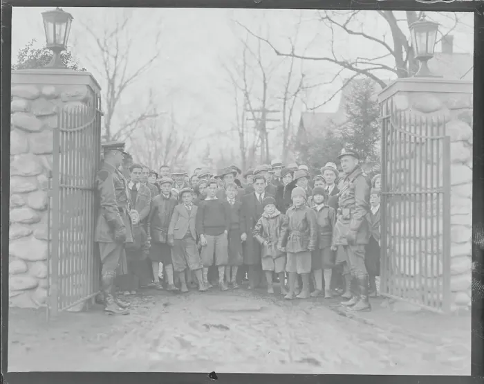 Framed Print : Hometown Natives Gathering at Coolidge Home